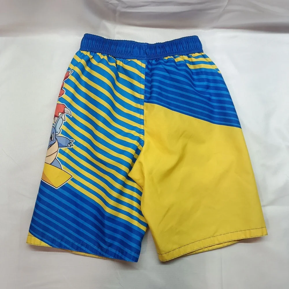 Pokemon Boys Swim Trunks Pikachu Squirtle Bulbasaur Shorts Size 8 Beach Resort